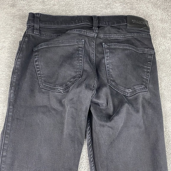 Hollister Advanced Stretch Skinny Jeans Mens 30x28 Black Low Rise - Picture 12 of 13
